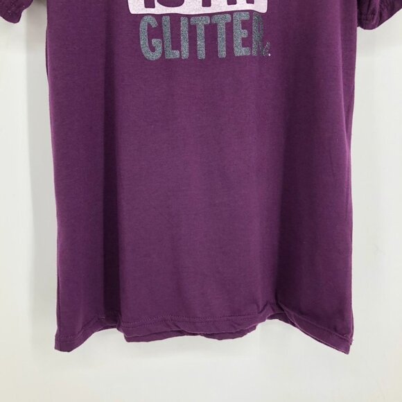 CatLadyBox Purple  'Cat Hair Is My Glitter' Short Sleeve Crew Neck T-Shirt ~M - Picture 6 of 13